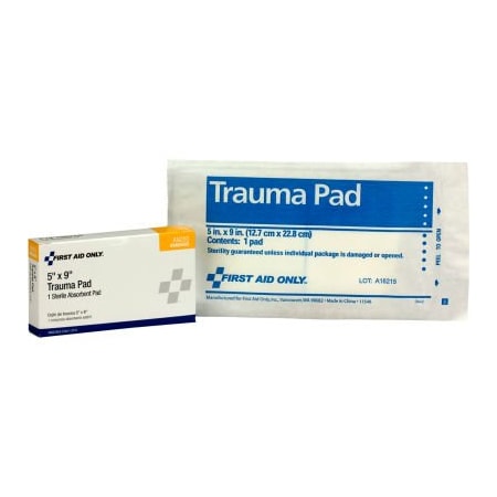 Acme United First Aid Only Trauma Pad, 5in x 9in, 1/Box, 60PK AN205